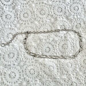 Y2K square chain silver belt